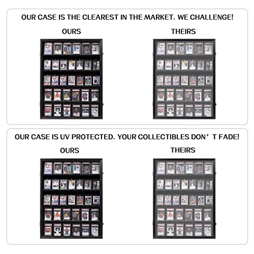 image for VERANI Baseball Display Case - 35 Graded Sports Card Frame - Holds Car