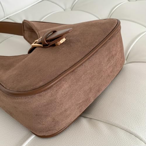 Bolso Retro de Gamuza para Mujer de Hombro, Café miniatura 7
