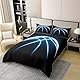100% Natürliche Baumwolle Basketball Tröster Bezug für Jungen Jungen Sport Spiel Thema Bettbezug 155x220 Blaue Linien Streifen Neon Linien Bettwäsche Set Basketball Court Player Quilt Cover Schwarz