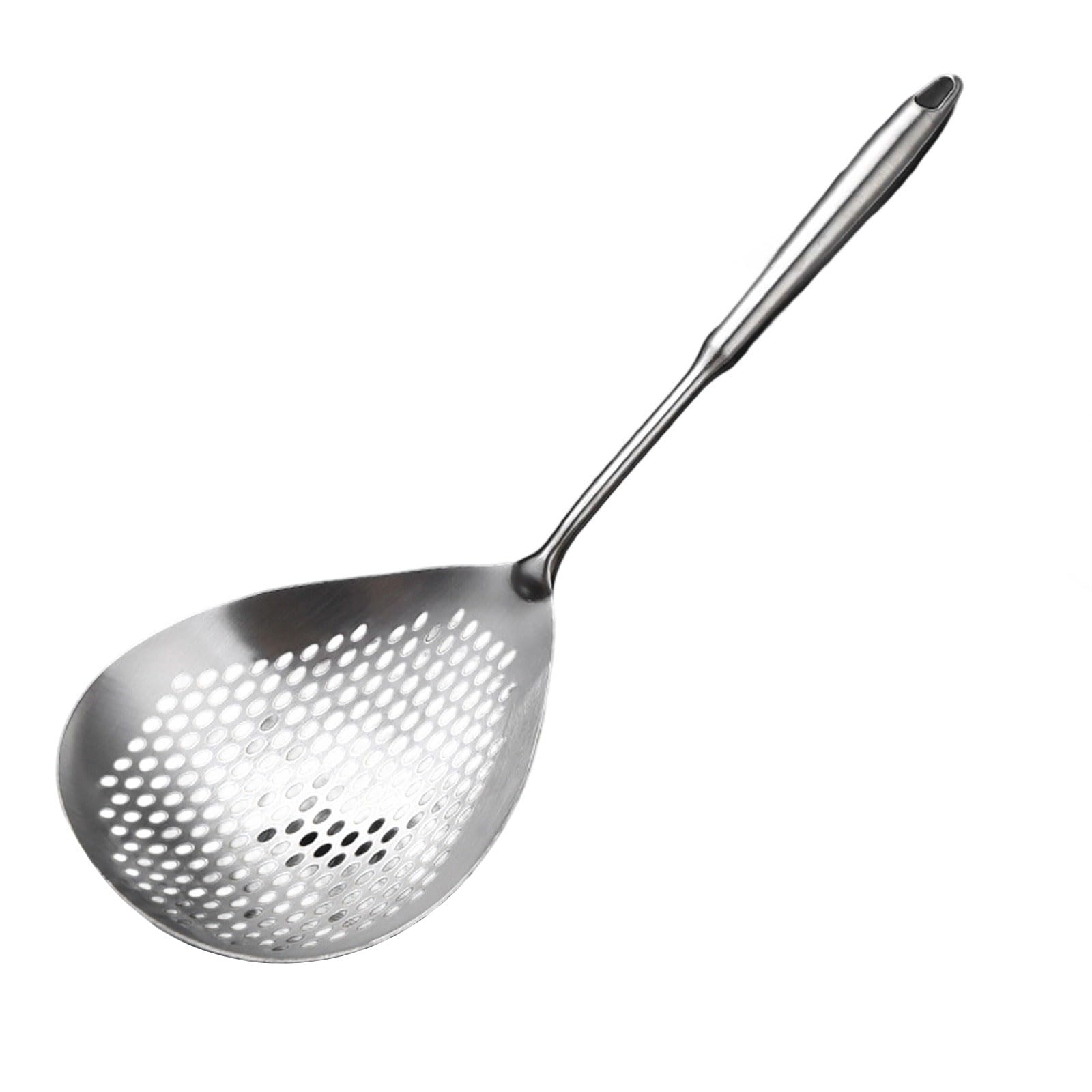 Buxuaaaa Stainless Steel Strainer Ladle for Vegetable Broth Ergonomic Handle Skimmer Household Slotted Spoon Kitchen Utensils