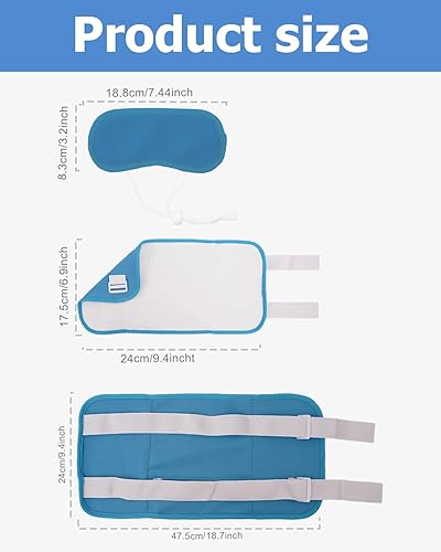 Miniatura 6 de Paquete de aceite de ricino para mujer, 4 piezas reutilizables de algodón orgánico para cuello, cintura, rodilla, kit de compresa de tela de franela