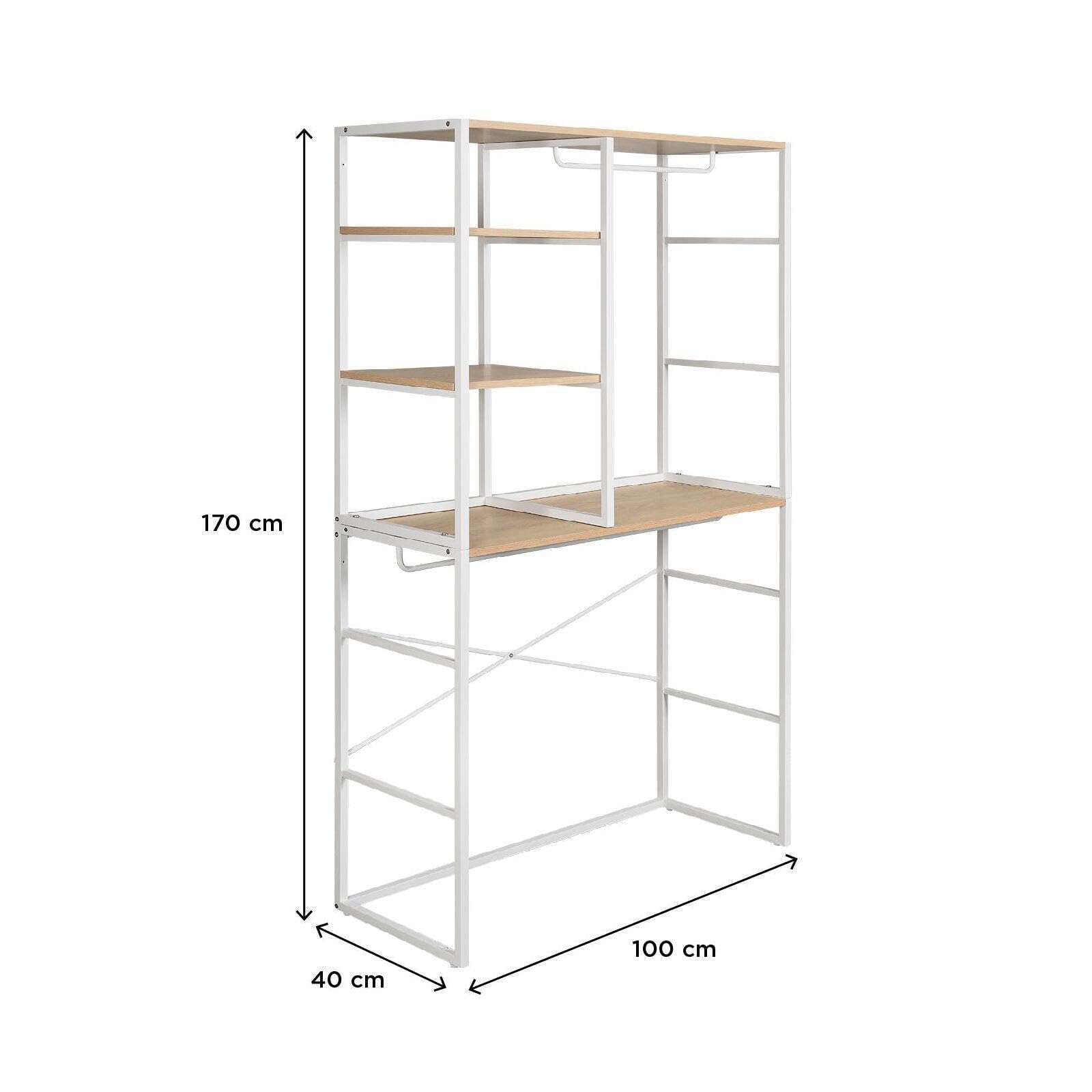 MOB-IN Lot de 2 portants vêtements sous combles KADRA modulables 200x85cm