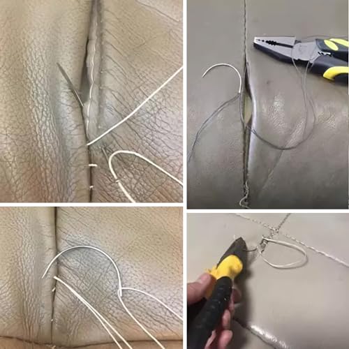 12PCS Heavy Duty Hand Sewing Needles Set, Curved Hand Sewing Needles, 2 Inch-5 Inch 6 Different Sizes Curved Needle for Home Leather Carpet Canvas Repai DIY Hand Sewing