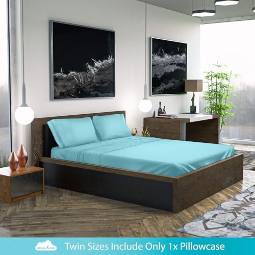 Image of DREAMCARE Full Size Sheets - 6 pcs Breathable Cooling Sheets Full Size Bed | up to 15 inch Deep Pocket Full Sheet Set with Side Pockets - Extra Soft Full Size Bed Sheets - Hotel Luxury Bed Sheets -SpaBlue