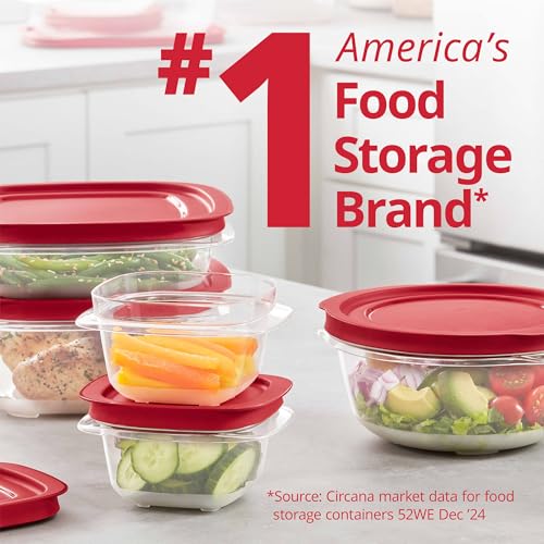 Image of Rubbermaid EasyStore Rectangle and Square Containers, 22-Piece Set, Food Storage Containers with Lids