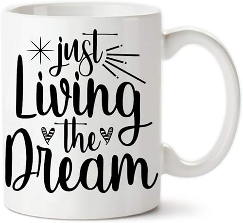 Miniatura 2 de Taza Dreaming, Just Living The Dream, taza de café de cerámica de 11 onzastazavaso, alto brillo