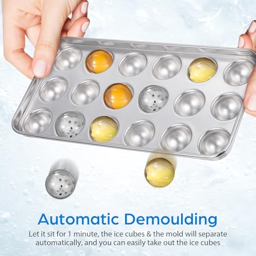 Molde de acero inoxidable para hielo redondo miniatura 3