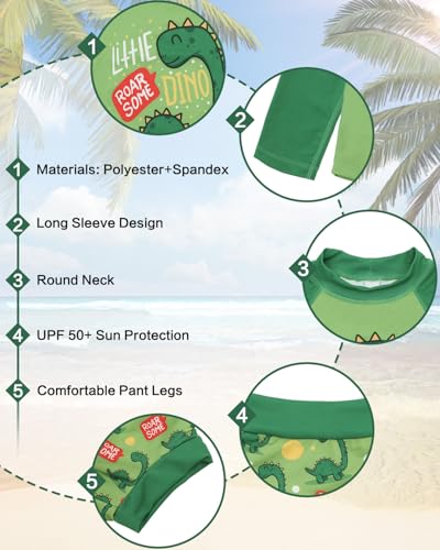 Image of ALVA 2 Pcs Long Sleeve Rash Guard Swim Diaper Sets, Baby Toddler Swimsuit UPF 50+ Sun Protection for Boy and Girl