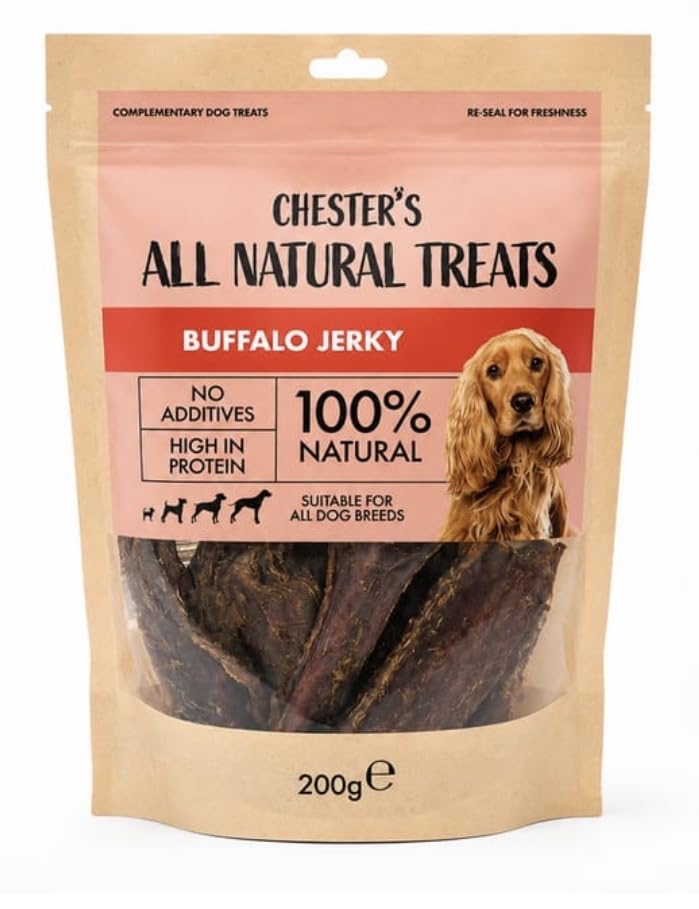 Chesters Buffalo Jerky All Natural Dog Treats, 200g