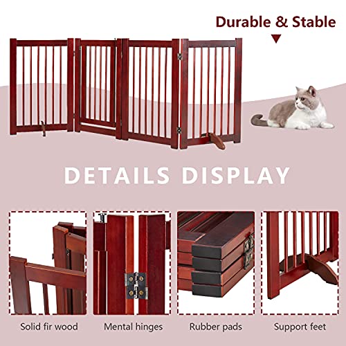 Kinfant Foldable Dog Gate For Doorways, Freestanding Pet Gates For Dogs, Retractable Baby Gate With Door For Doorways, Stairs And Indoor (4 Panels) #TOP3