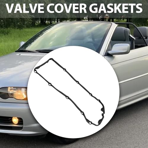 Image of 11121437395 Valve Cover Gasket Set, Replacement for BMW M54 E46 E39 E83 E53 525i X5 Z3 325i 330i 325Ci 323Ci 323i 325xi 328Ci 328i 330Ci 2002-2006, Replaces 11120030496
