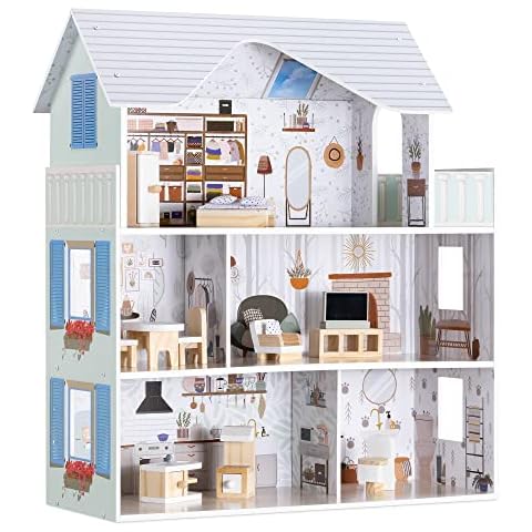 Navaris Casa de Muñecas de Madera con Muebles en Miniatura Cover