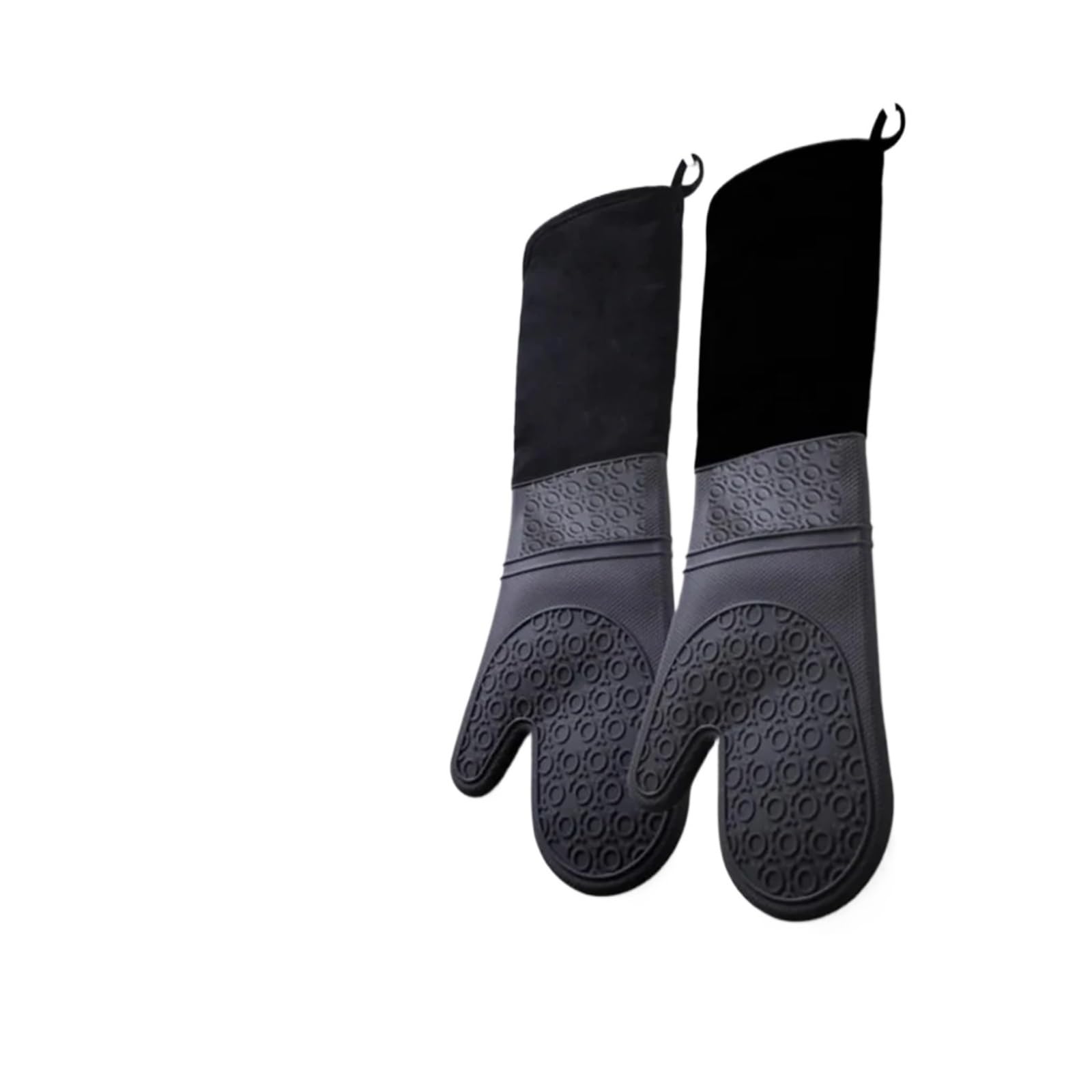 Manoplas de Horno Silicona extendidas for Hornear(2Pcs Grey)