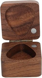 Bnineteenteam Guitar Wood Picks Box,Acacia Wood Square Guitar Pick Box Plectrum Container for Guitar Standard Picks Guitar Pick Box Musical Instrument Accessories