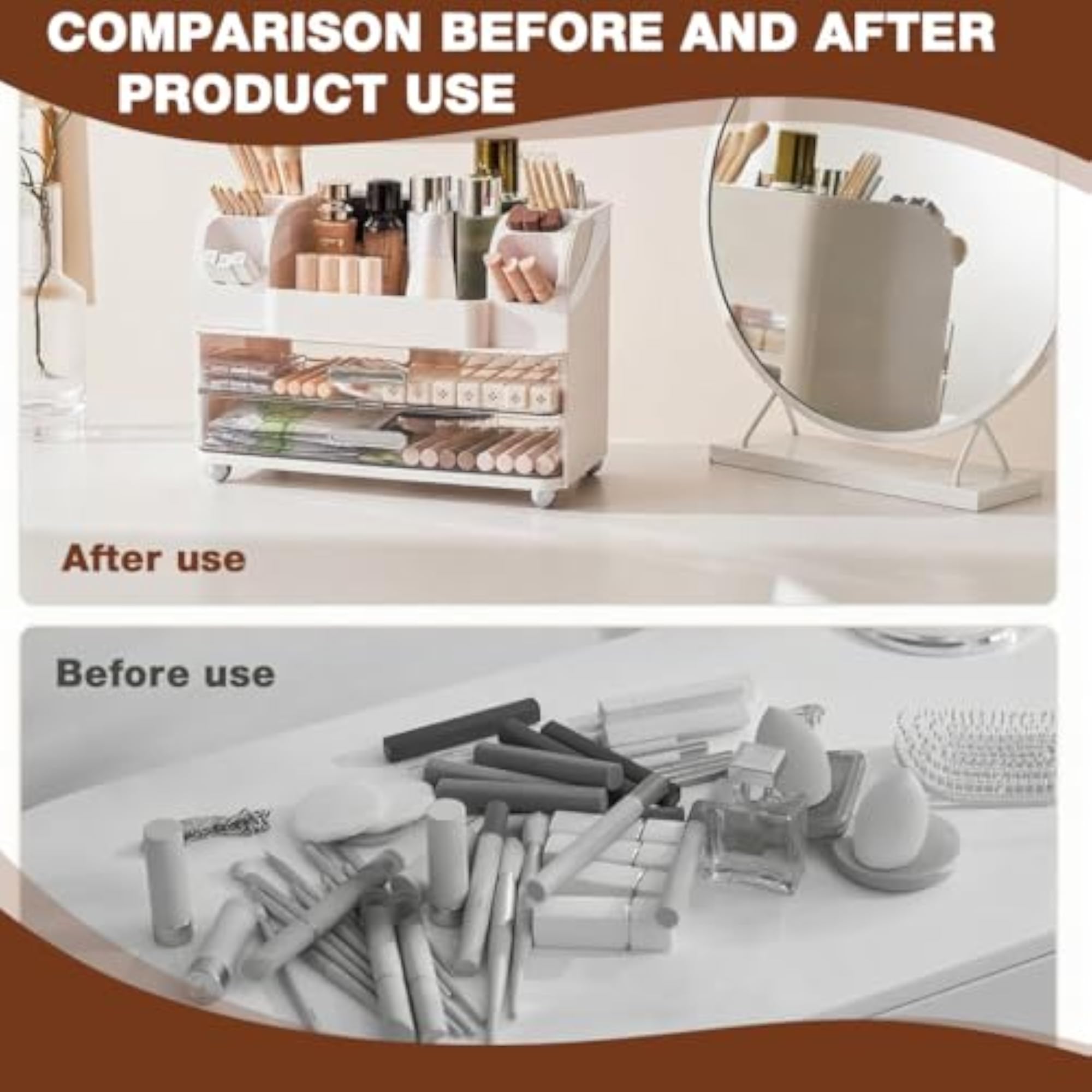 Multi-Compartment Desk Organizer Box