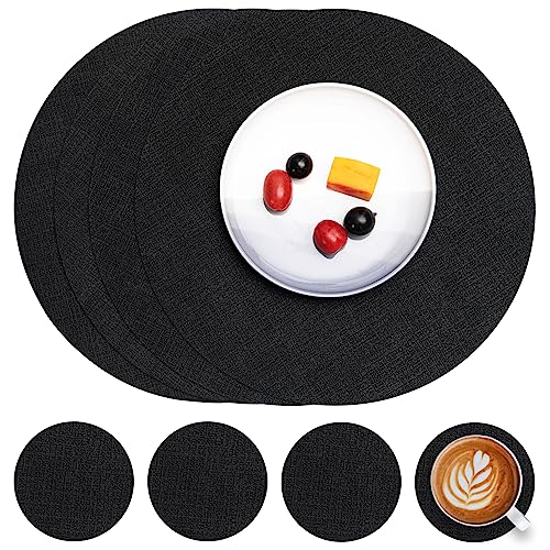 Myir JUN Leather Placemats and Coaster Set of 4