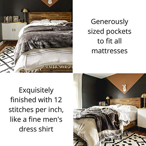 Thomas Lee 500 Thread-Count Percale, Us-Grown Pima Cotton, Classic Ivory, Bed Sheets & Pillowcases Set - Ivory King Sheet Set For Bed #TOP6