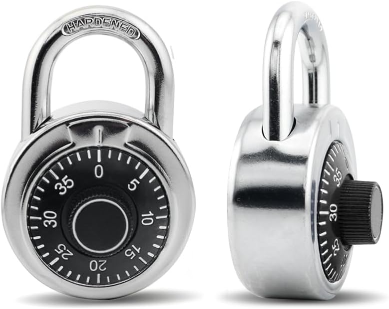 ZonRo Locks Mixture Padlock, Fastened Dial Mixture Padlock Pack of 1, 2 in. Extensive. Black Turntable, Lock for Fitness center & Locker, College, Toolbox