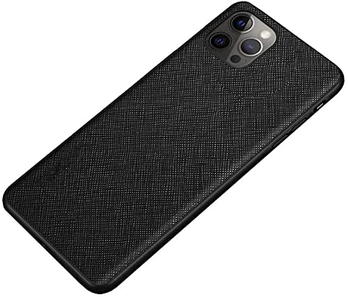 Coque en cuir iPhone 12 Pro Max antichoc élégante noire