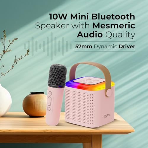 pTron Newly Launched Fusion Tunes 10W Mini Bluetooth Speaker, Wireless Karaoke Mic, 8Hrs Playtime, Vivid RGB Lights, Voice Effects, Multi-Play... - Image 2