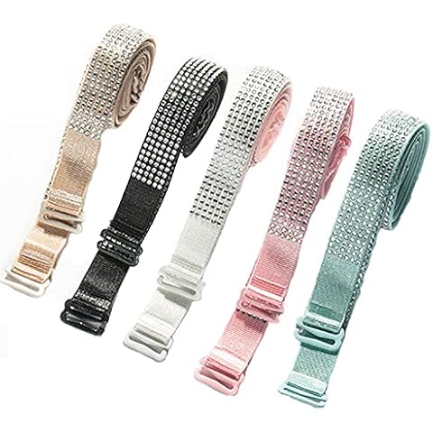 PQIQP 5 Pairs Adjustable Rhinestone Bra Straps Cover