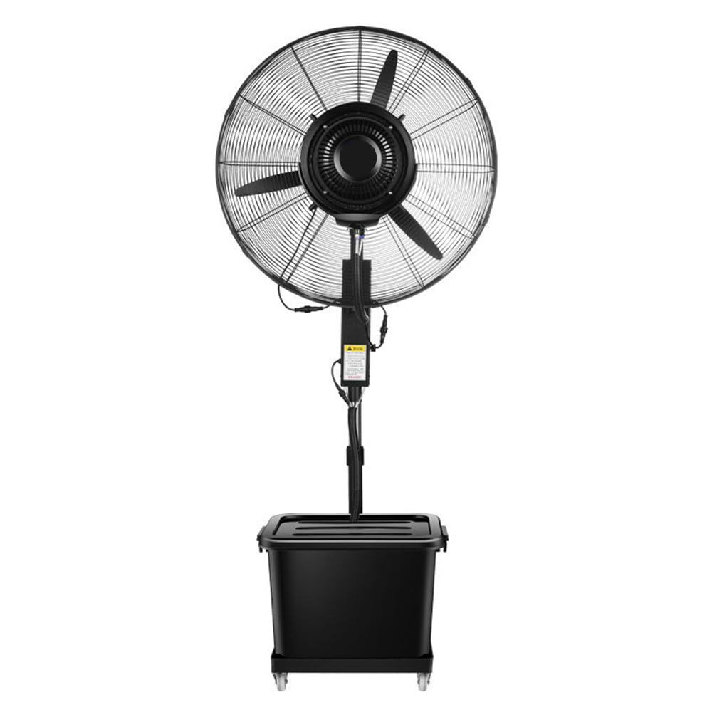 Ventilador de Piso Industrial Comercial, Ventilador de nebulización oscilante para Exteriores con Tanque de Agua, Ventilador de pulverización de Altura Ajustable para Patios Traseros