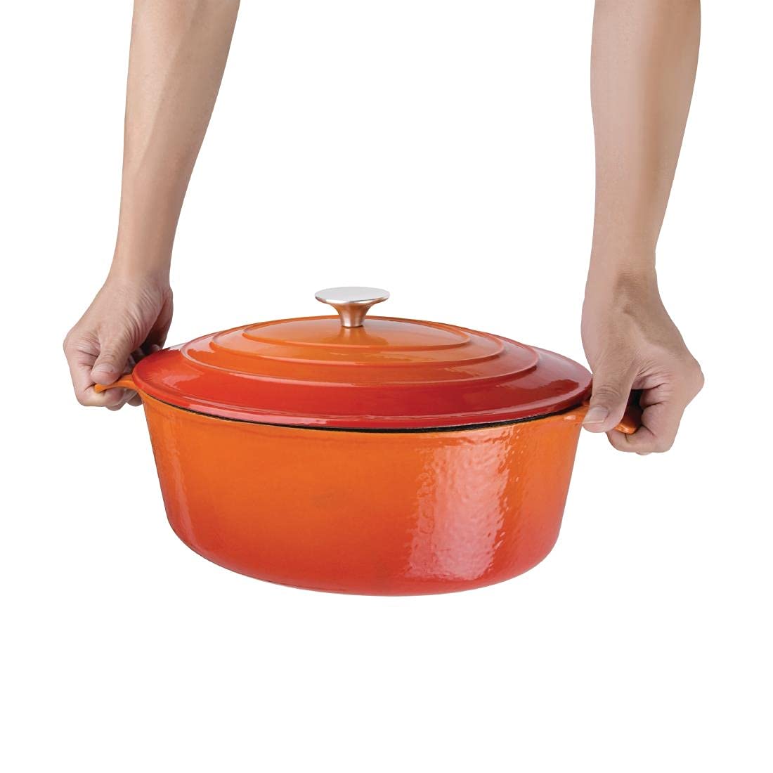 Image secondaire de Vogue GH311 Cocotte ovale en fonte Orange 110 x 243 x 295 mm 5 l