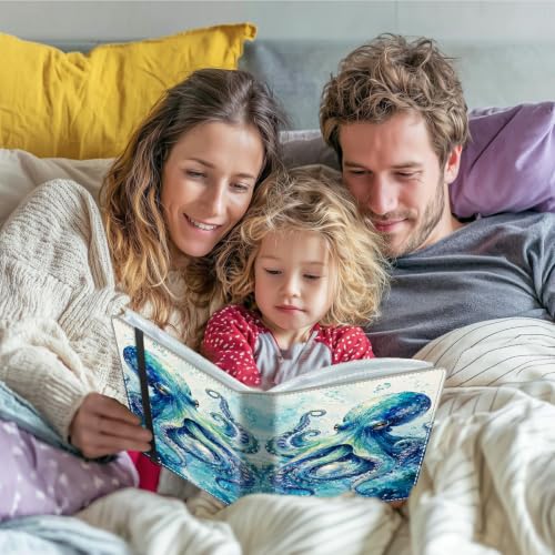 Image of Photo Album 4x6 120 Photos with Strong Elastic Band, Ocean Octopus | Large Capacity Premium Leather Picture Album, Portable Wallet Albums Photo Book for Family Anniversaries Wedding Baby