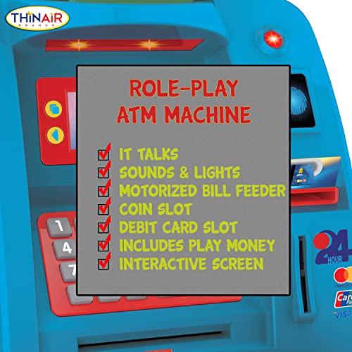 Preschool Pretend Atm Machine & Piggy Bank For Kids Ages 3 & Up | Large Electronic Atm Bank With Lights, Sounds & Features | With Fake Money, Toy Debit Card, Cash Drawer & More #TOP6