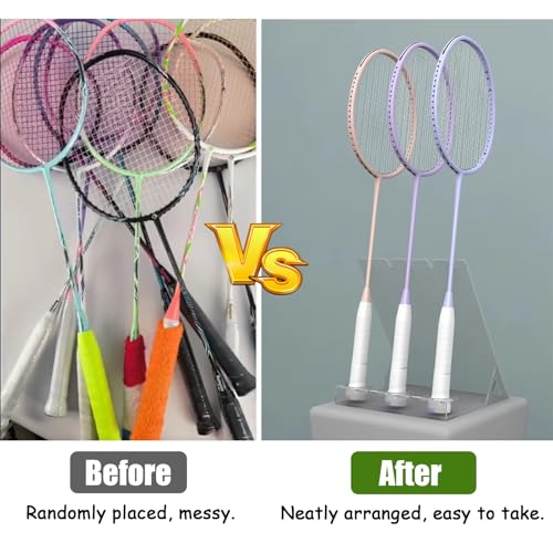 Supporto per racchette da badminton e tennis, in acrilico, resistente e commerciale