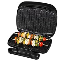 Salter Kuro Health Grill - Smokeless Electric Griddle, Non-Stick Plates, Sandwich Toaster, Drip Tray, Indoor Panini Press, Healthy Cooking, Little to No Oil, Automatic Temperature Control, EK4366MBLK