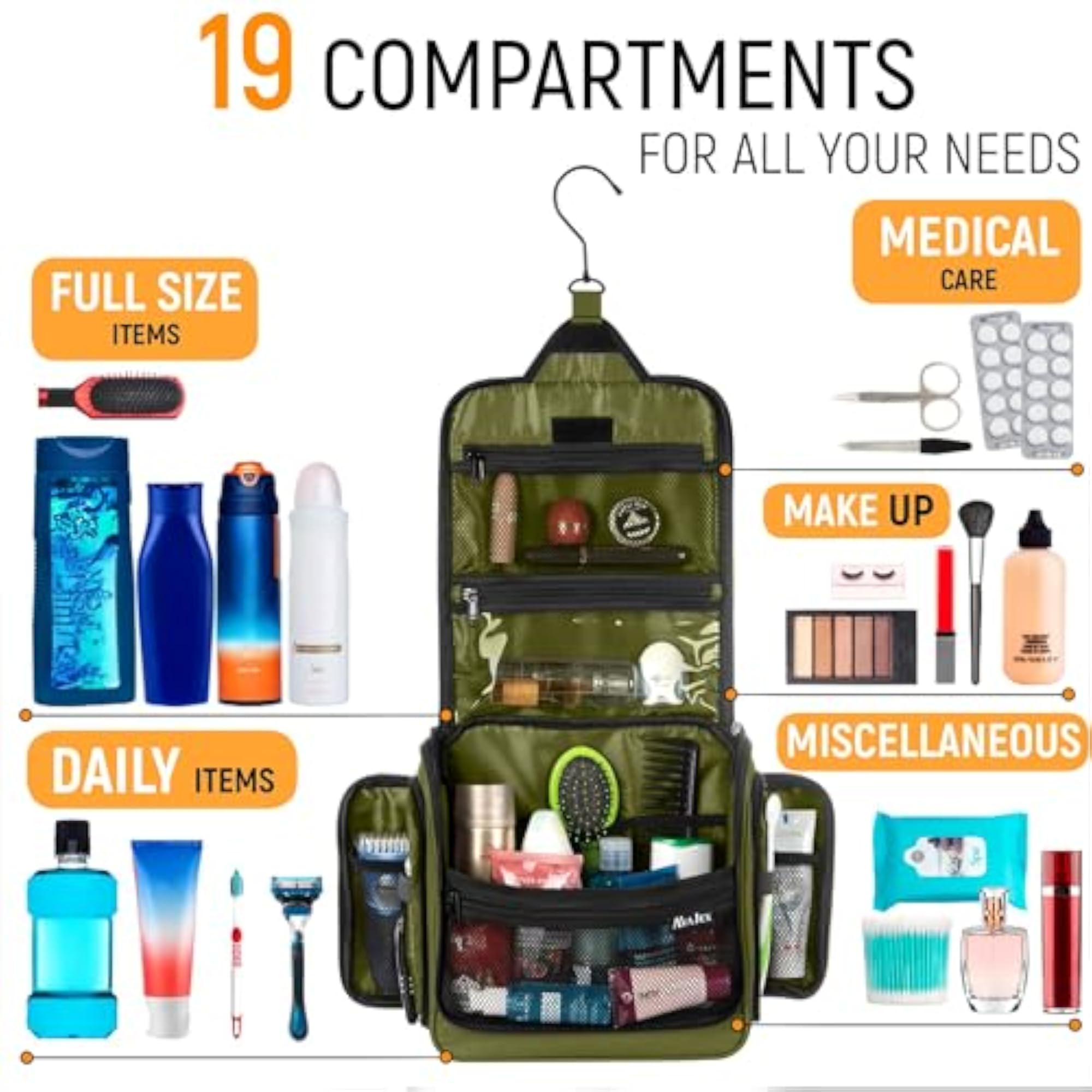 Cosmetic Makeup Organizer Pouch Bag Set for Travel