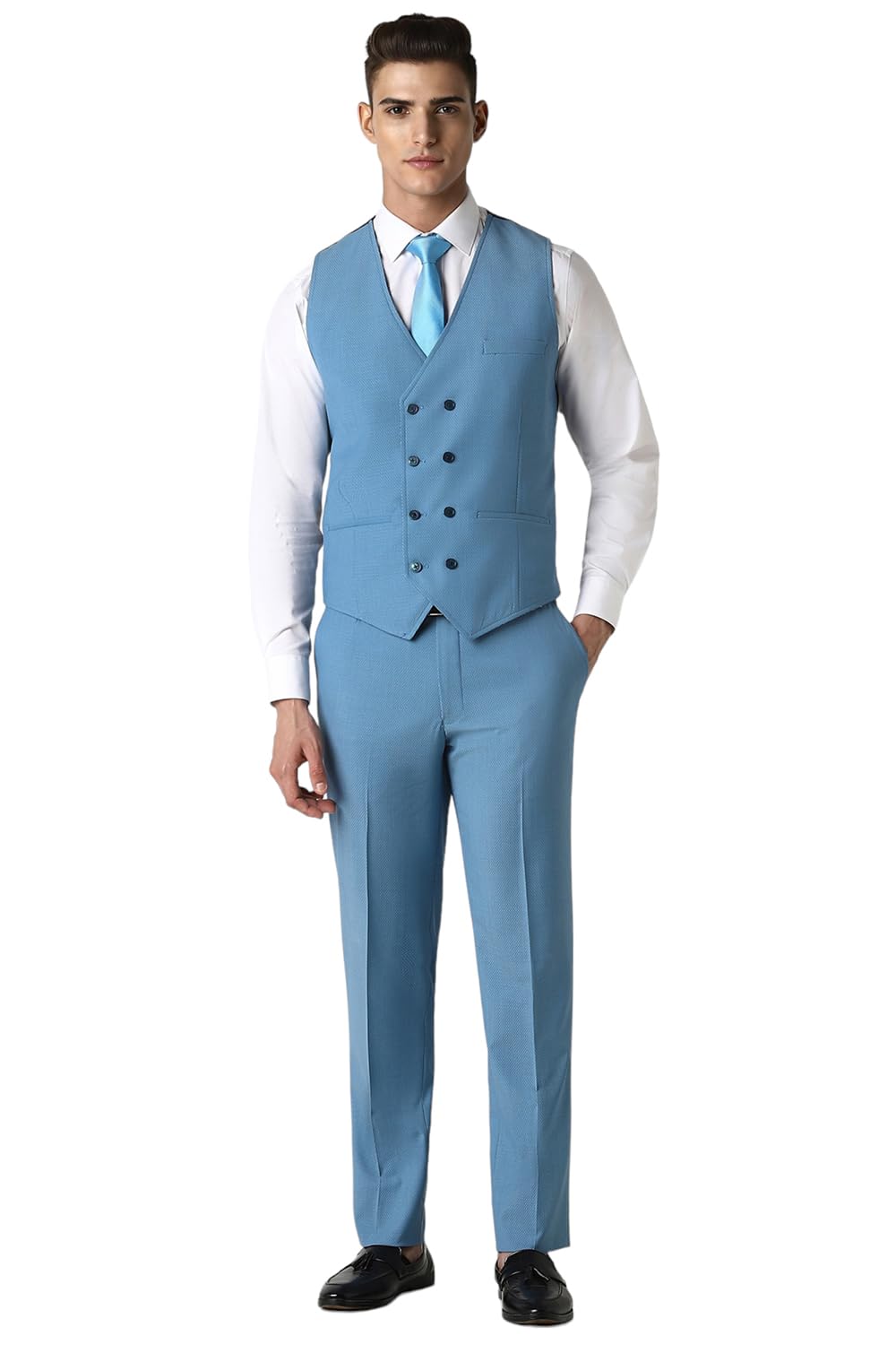 van heusen Men's Polyester Blend Three Piece Suit-Dress Set-picture-36