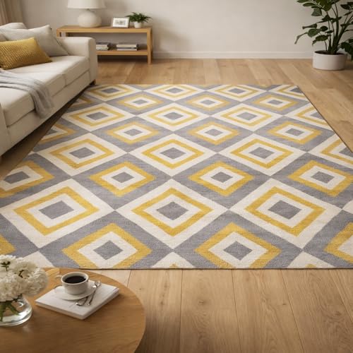 Tapis lavable pour chambre en coton géométrique facile à nettoyer - 2