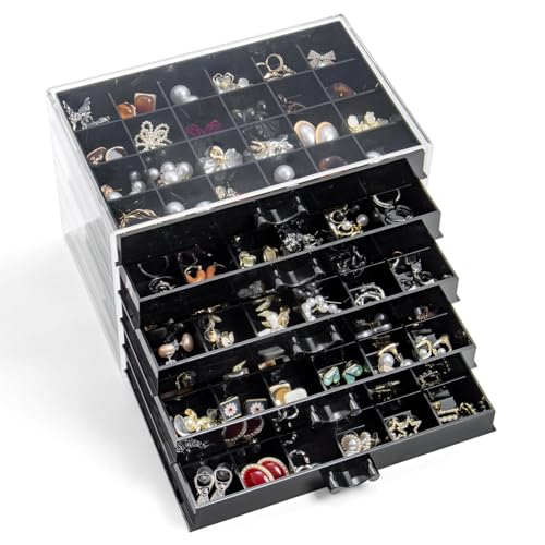 YUFONG Earring Storage Box Organizer, Acrylic Jewelry Storage Box Holder