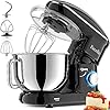 3-IN-1 Electric Stand Mixer, Facelle 660W 6 Speed Kitchen Mixer with Pulse Button, Attachments include 6.5 Quart Bowl, Dishwasher Safe Flat Beater, Dough Hook, Wire Whisk & Splash Guard, for Dough, Baking,Cakes,Cookie, Black