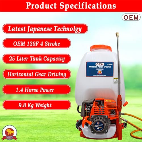 Image of OEM 25L Engine Power Sprayer Agricultural High Pressure Backpack Sprayer | 4-Stroke 139F Engine | Ideal for Pesticides and Insecticides | Low Fuel Consumption
