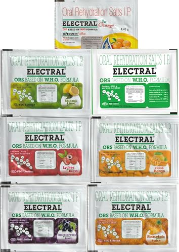 Image of ELECTRAL Oral Rehydration Salts, Assorted Flavors, 4.4 Gm, Pack of 7