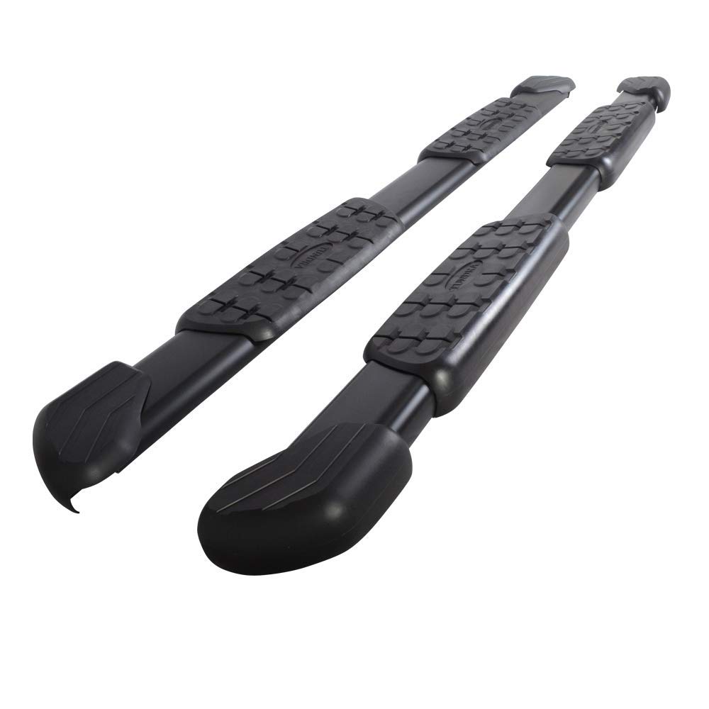 Running Boards Compatible with 2007-2021 Toyota Tundra Pick Up Double Cab, Factory Style Aluminum & ABS Plastic Side Step Bar Pair by IKON MOTORSPORTS, 2008 2009 2010 2011 2012 2013 2014 2015 2016