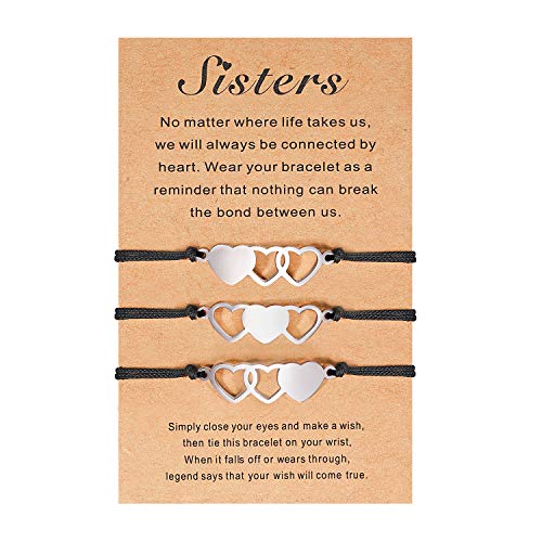UNGENT THEM 2/3/4/5 Pcs Matching Heart Bracelets Friendship Sisters Gifts for Best Friends Cousins Bestie Women
