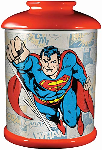 Spoontiques 21002 Superman Cookie Jar, 9-1/2", Red