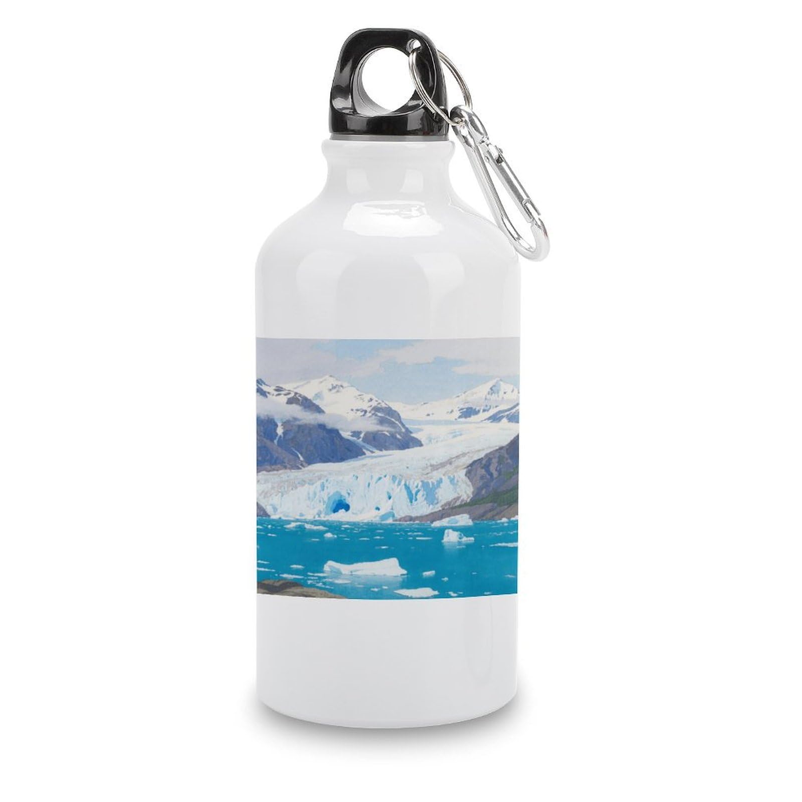 Fekiloot Style Glacier Fjord Aluminum Water Bottle Travel Tumbler Reusable Lightweight Outdoor Sports Water Bottles For Gym Sports Camping Hiking Fishing400ml