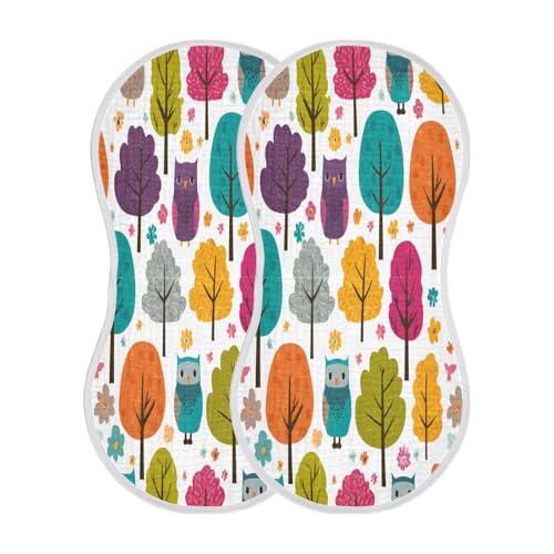 Kigai Tree Owls Baby Burp Cloths Extra Soft and Absorbent Burping Rags Cotton Burping Clothes Baby Washcloths for Newborn Boys Girls - 1 Pack2