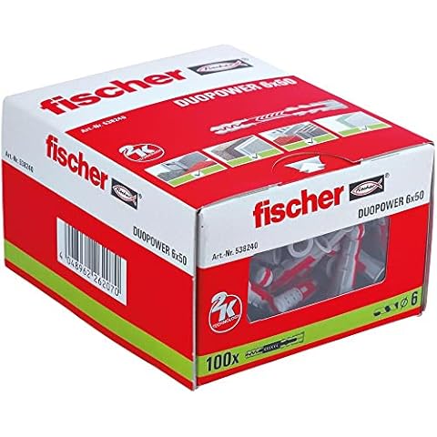 Fischer Duopower 6 x 50 Wall Plugs Cover