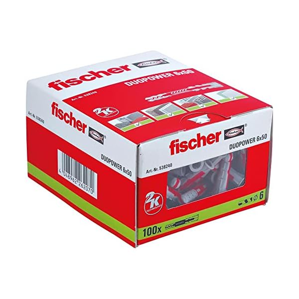 Fischer 538240 - Duopower 6 x 50, Red/Gray