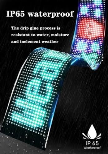 Image of LED Matrix Display Panel with Mobile App Control, USB Powered Scrolling Message Board with Remote