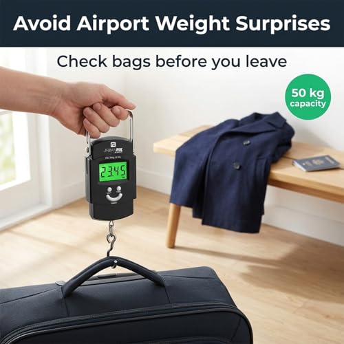 Image of Electronic 50Kgs Digital Luggage Weighing Scale - Black | Bag Weighing Scale for Luggage | Spring Balance | Weight Machine for Luggage
