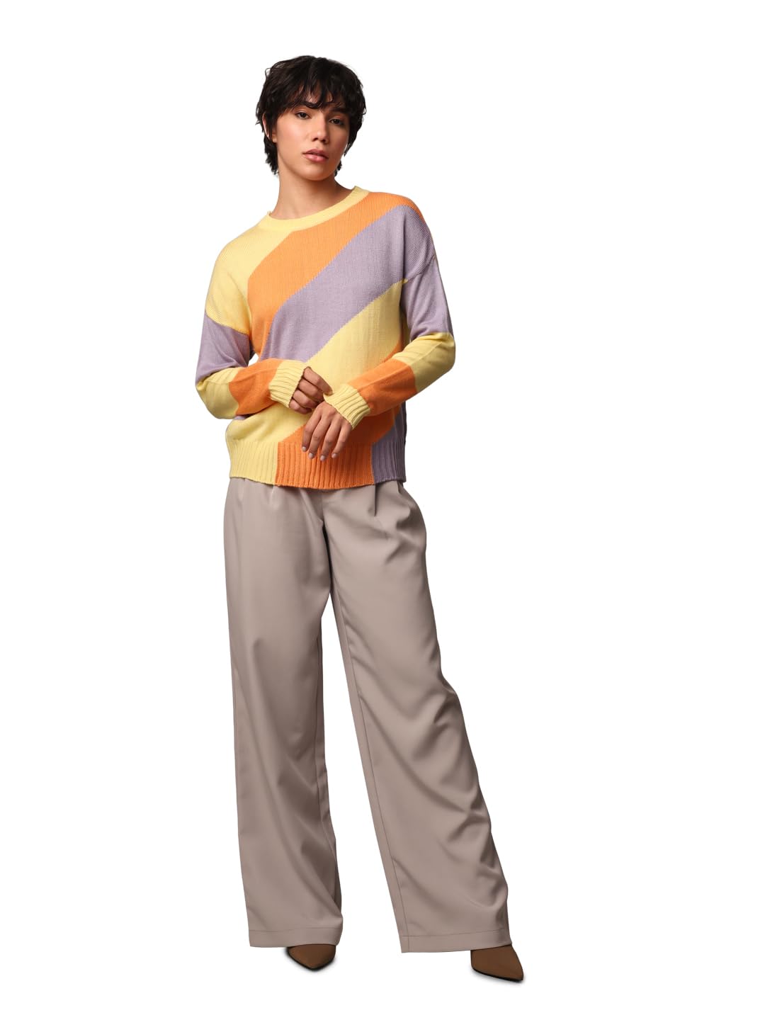 Women's Acrylic Classic Pullover Sweater-image-49