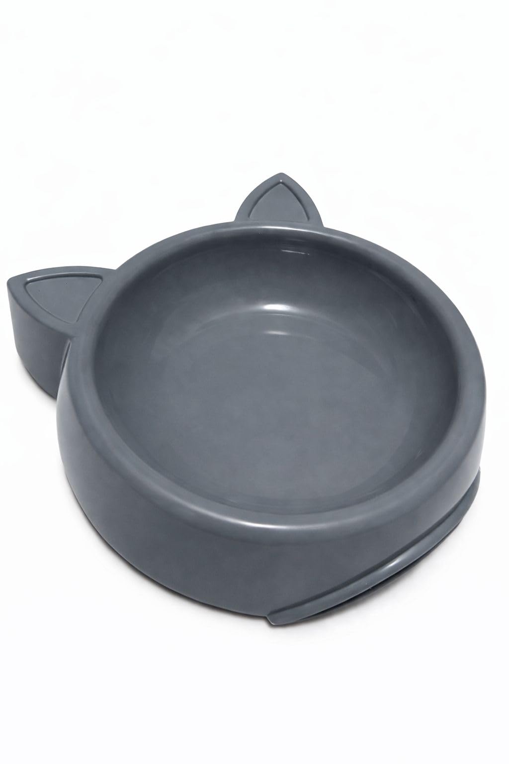 Pet Guru Cat Bowl Pet Food and Water Kitten & Cat Face Dishes Pack of 2 (2 X Grey)