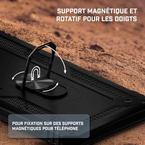 Coque Google Pixel 10 hybride TPU antichoc noire mate avec support ONEFLOW - 6